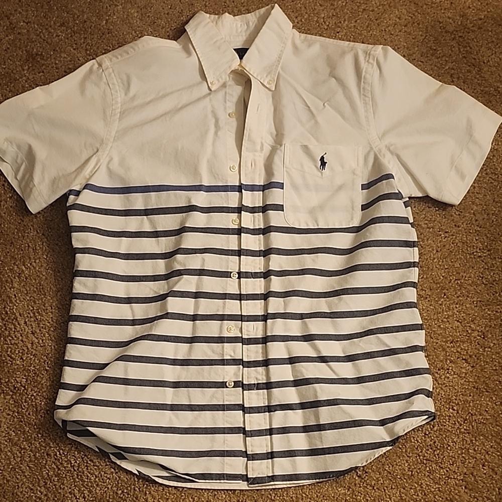 Polo by Ralph Lauren Men's White Striped Shirt